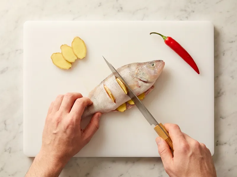 Score the Perch and Marinate to Remove Fishiness