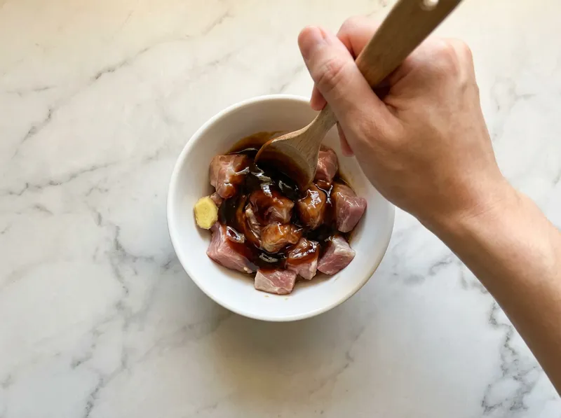 Slice Pork Collar into Strips