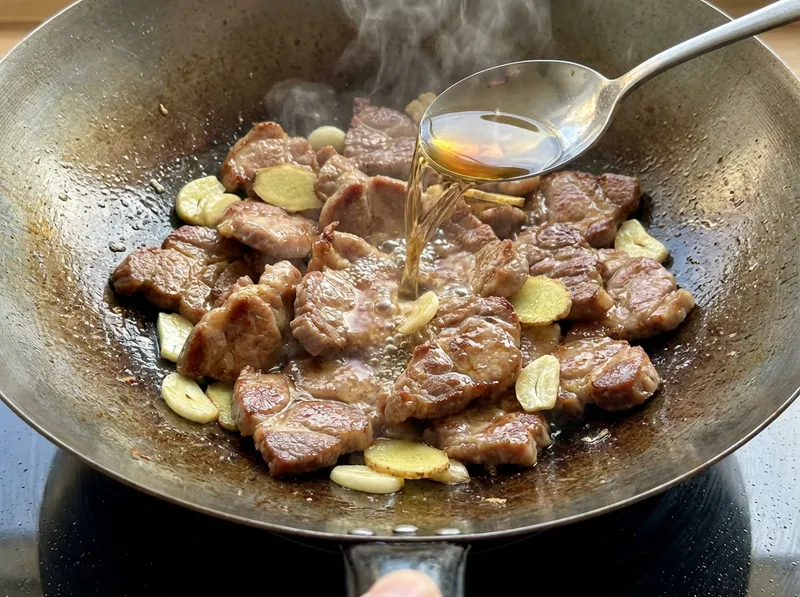 Add Marinade and Boiling Water, Bring to Boil