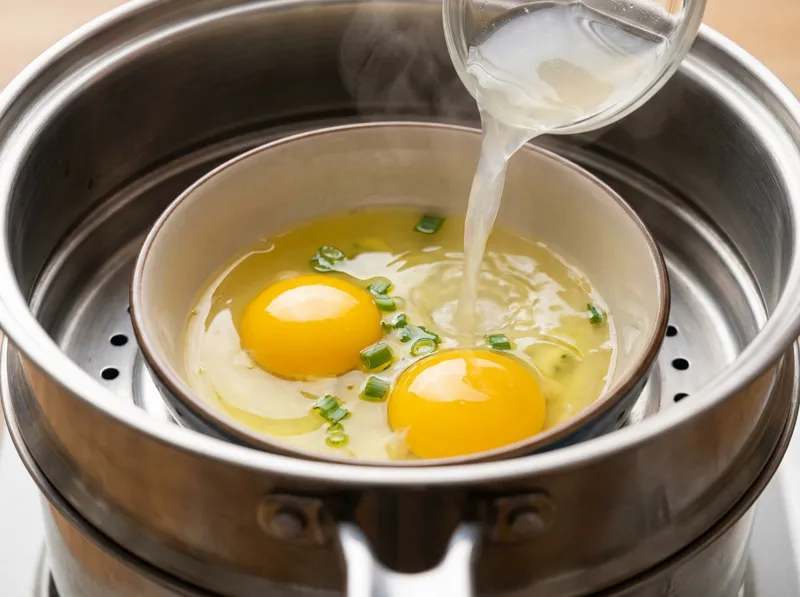 Add Salted Warm Water to Eggs