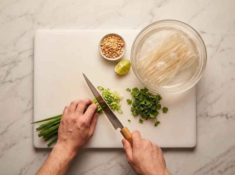Prepare Toppings and Soak Noodles