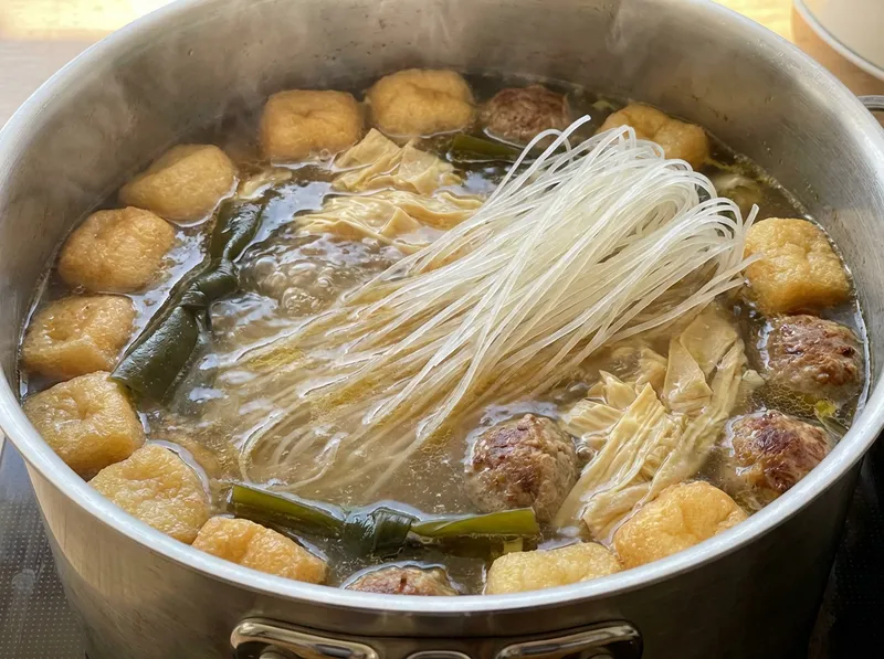 Add Rice Noodles and Cook