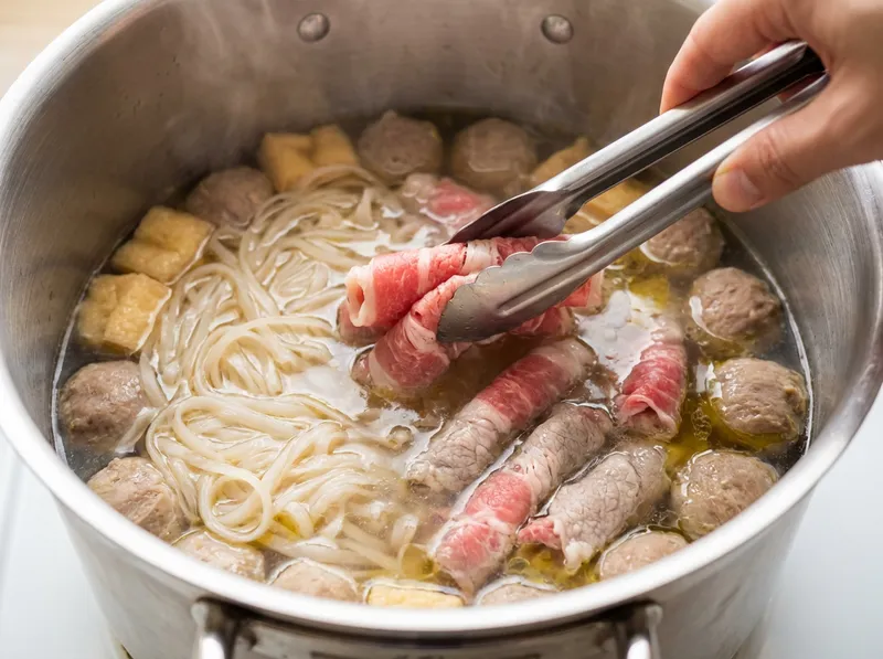 Add Fatty Meat Rolls and Cook