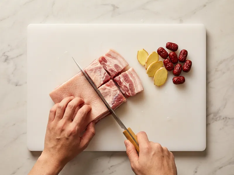 Cut Pork Belly into Large Chunks