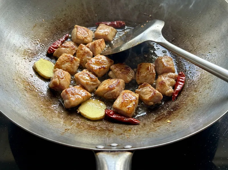 Sear Chicken Cubes