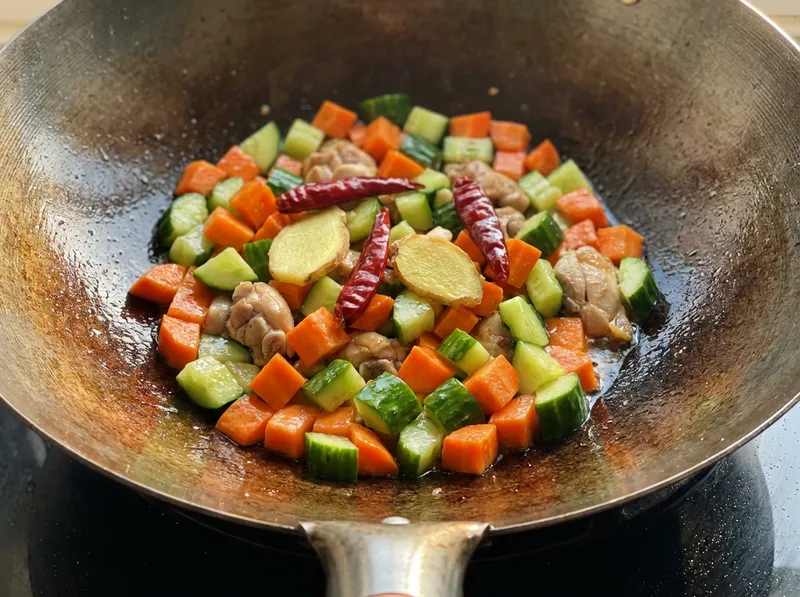 Stir-fry Carrot And Cucumber