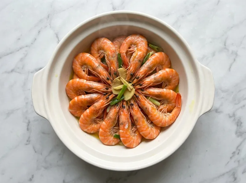 Poached White Shrimp