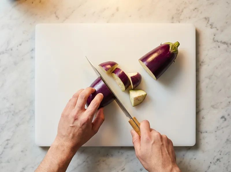 Cut Eggplant Into Chunks