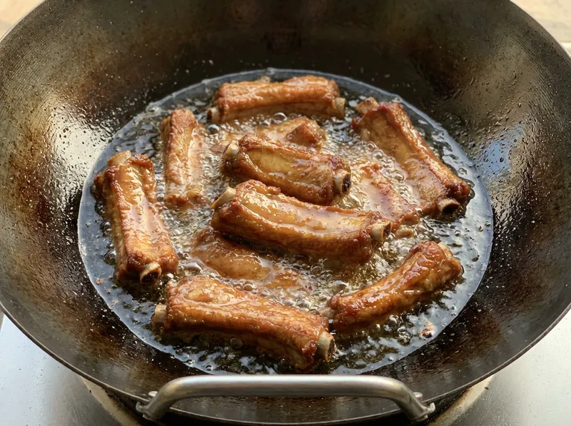 Deep-fry Ribs at 170°C