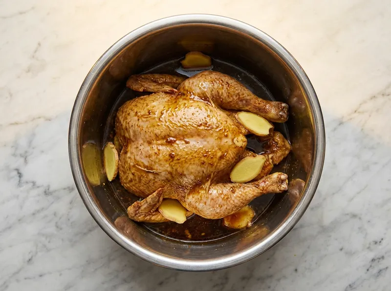 Load Chicken into Rice Cooker