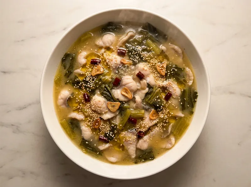 Top with Garnish and Sizzle with Hot Oil