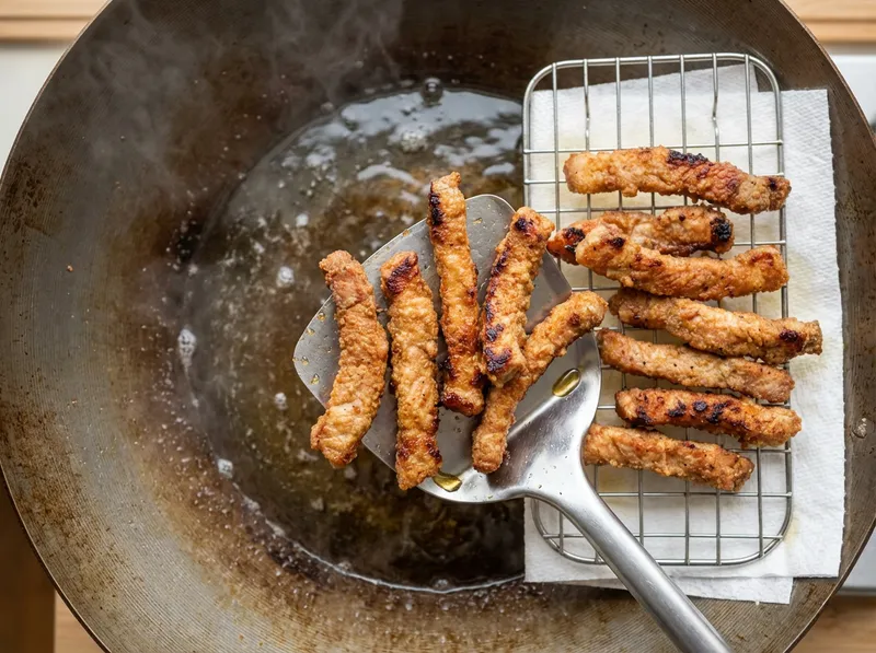 Drain Double-Fried Pork
