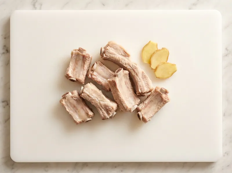 Cut Ribs and Blanch